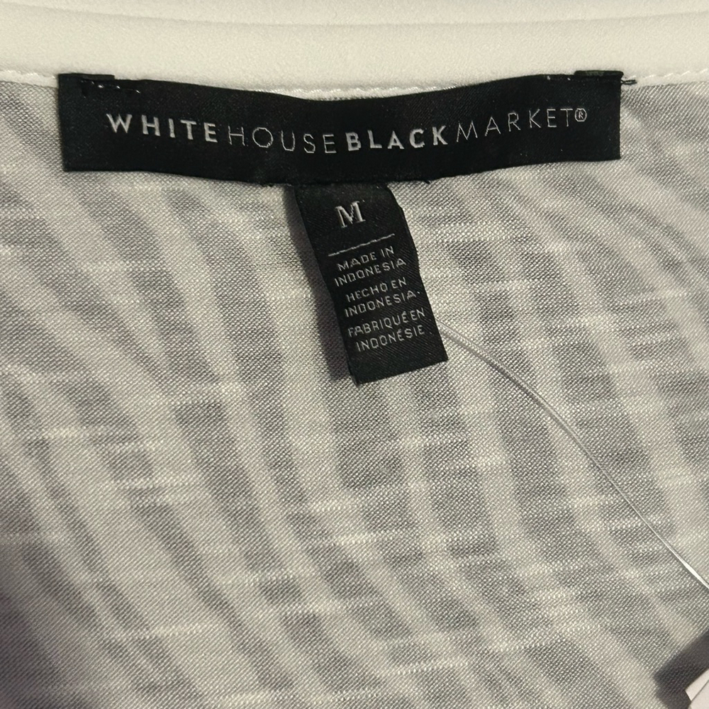 Women's White House Black Market Top Size M Gray Zebra Print - Picture 2 of 6